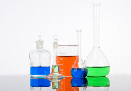 瓶和解决或化学的采用科学教室和lab或a